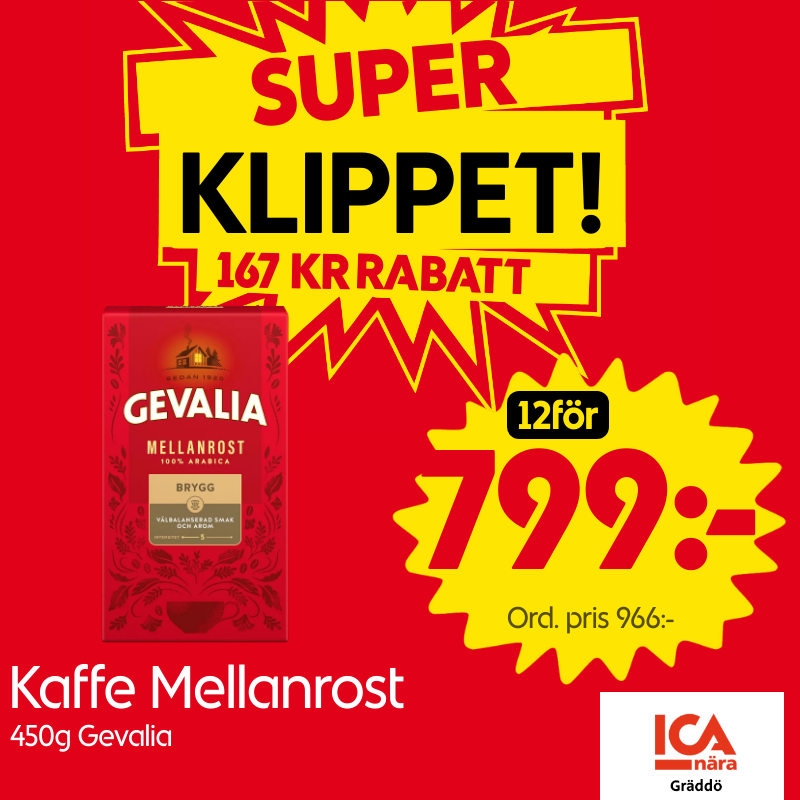 Kaffe Mellanrost 450g Gevalia