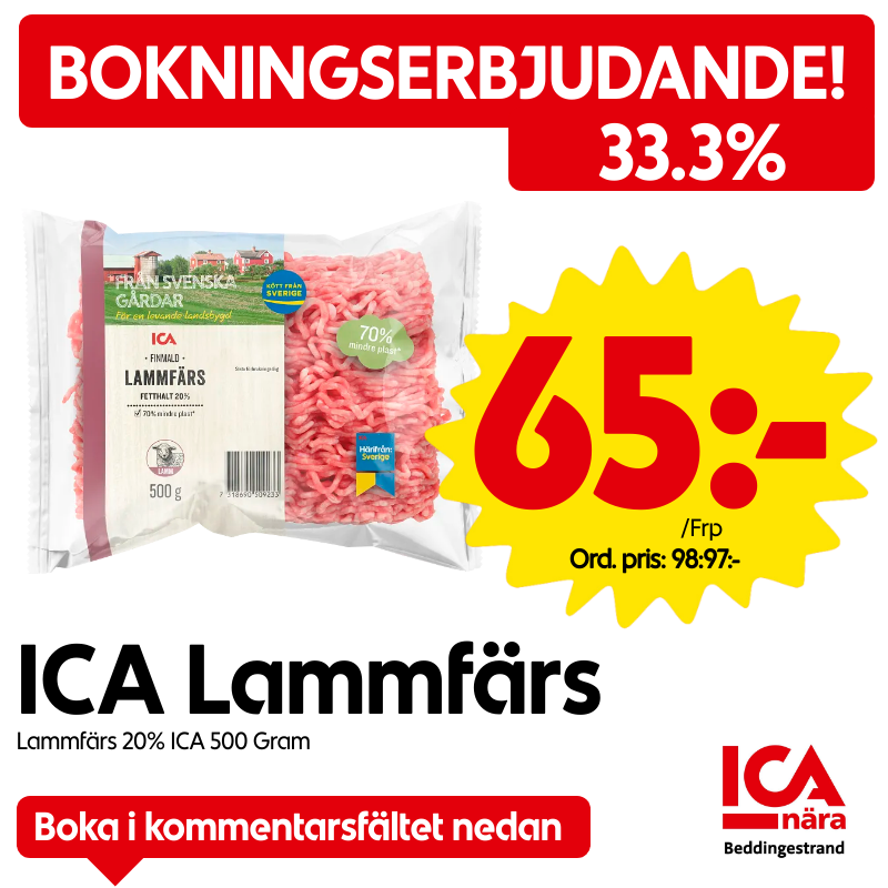 Boka ICA Lammfärs – Spara 33%!