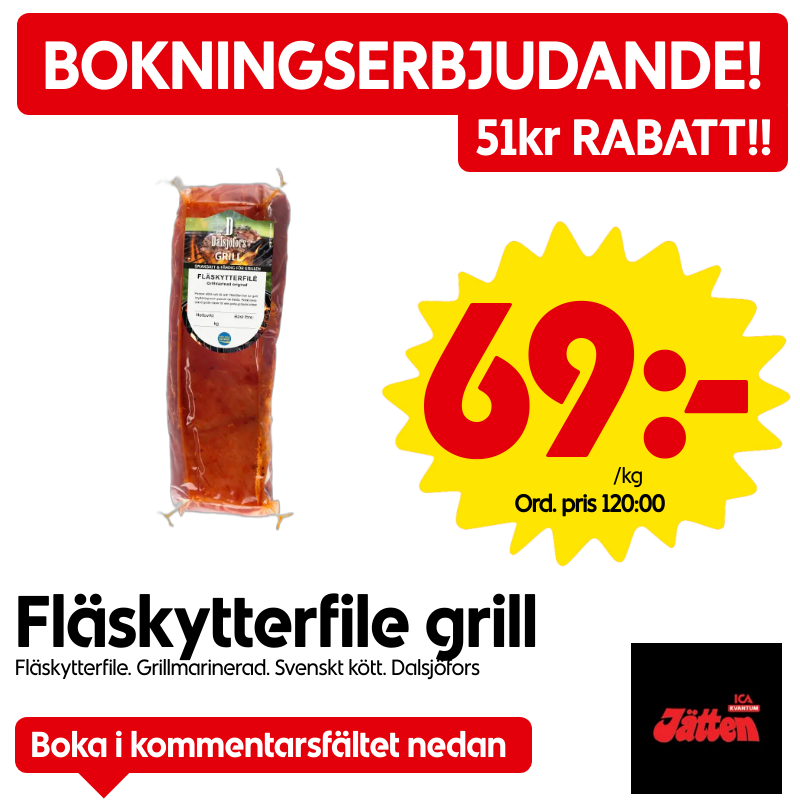 Fläskytterfile grill, Fläskytterfile