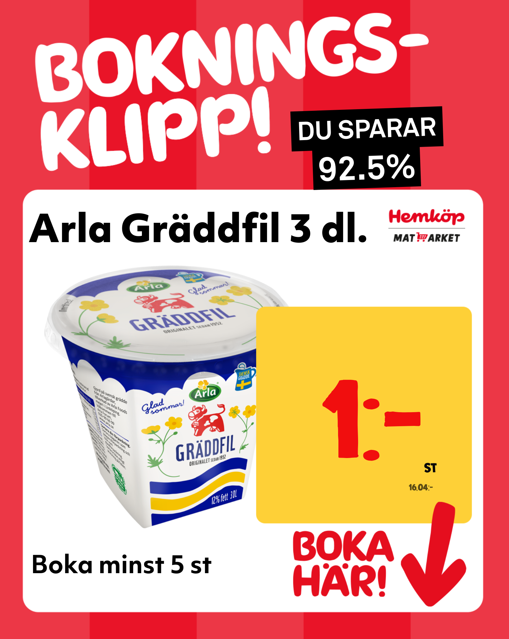 Arla gräddfil 3 dl