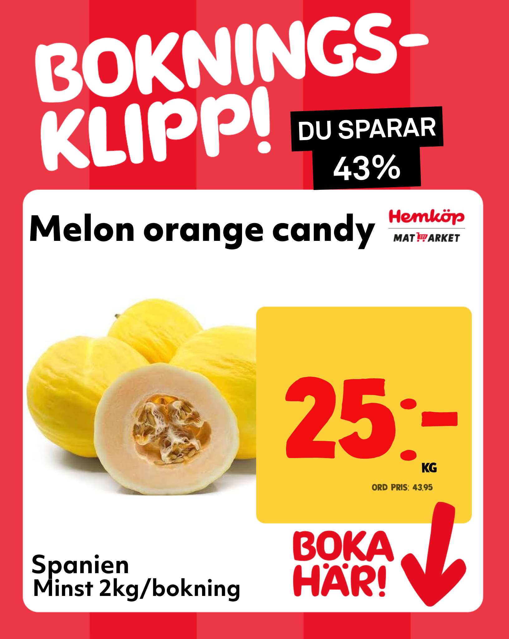 Melon orange candy