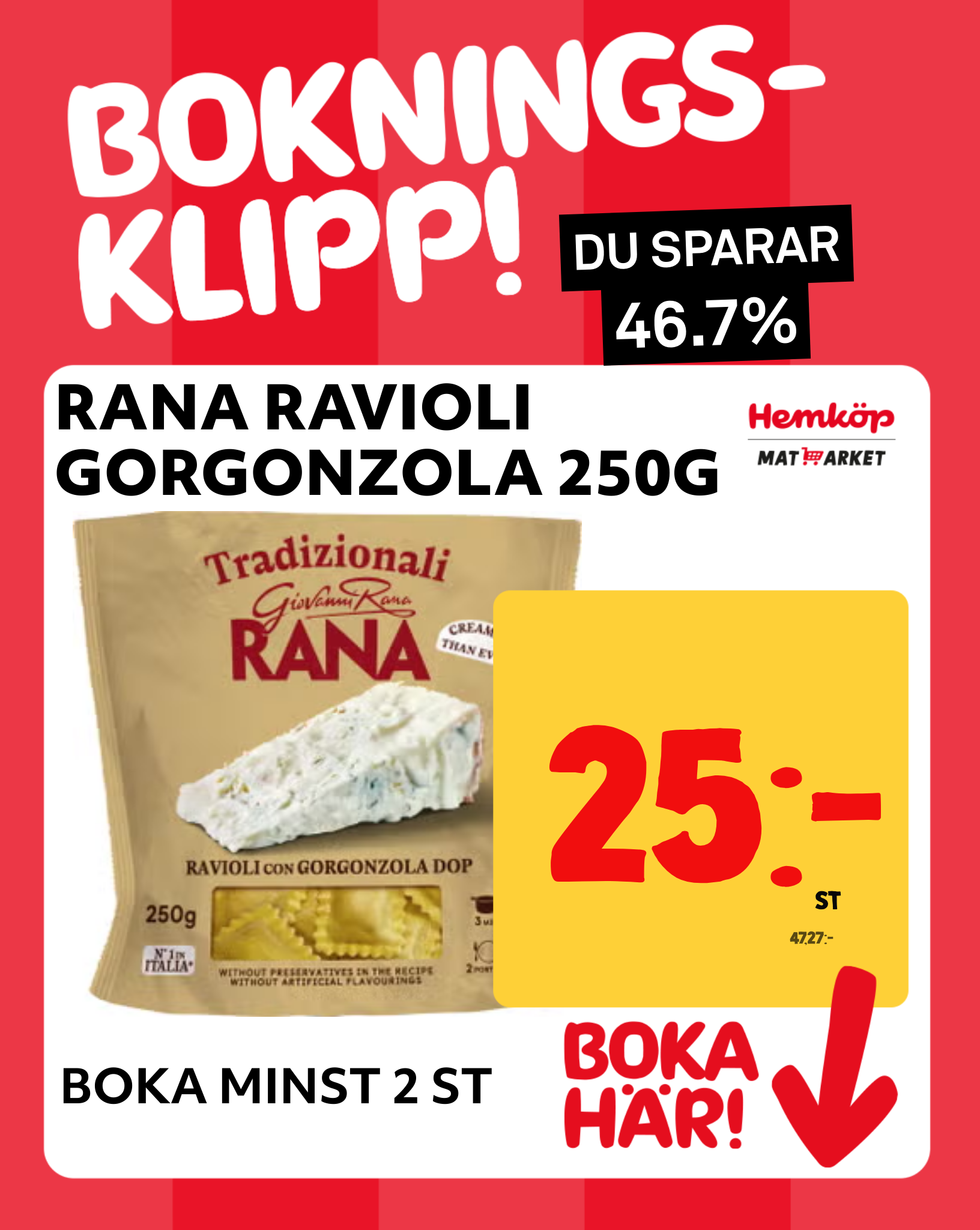 RANA RAVIOLI GORGONZOLA 250G