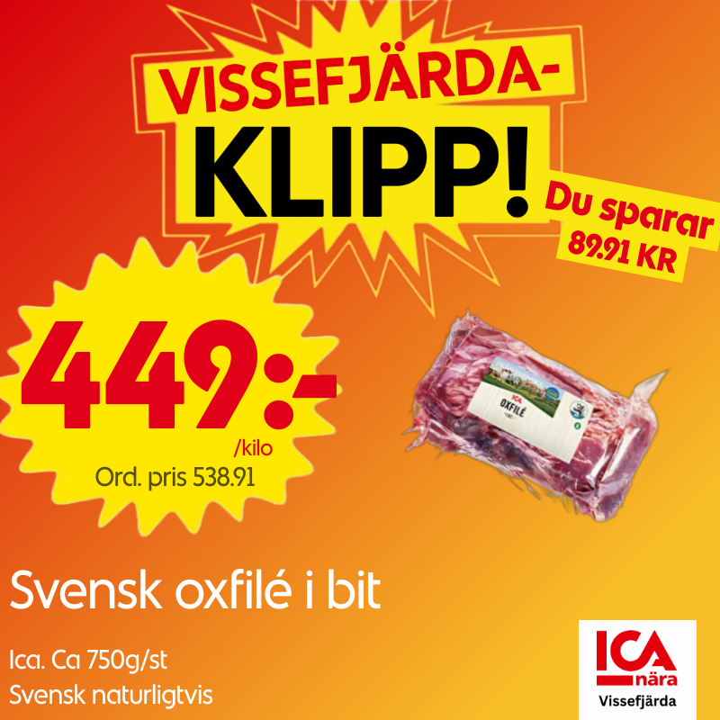 Svensk oxfilé i bit 750g