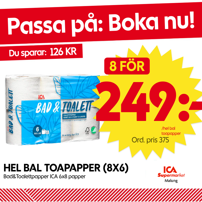 Bad&Toalettpapper ICA 6 Piece
