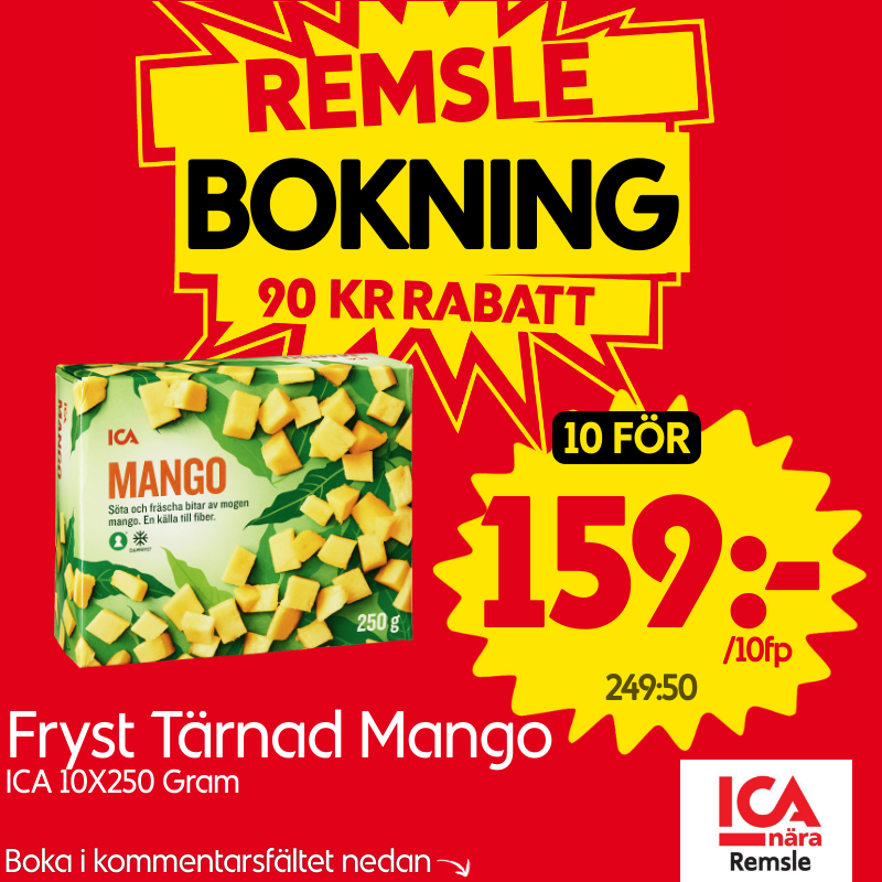 Tärnad Mango 10x250g