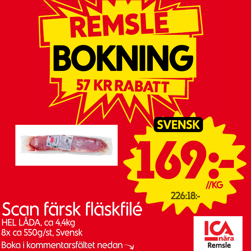 Låda fläskfile ca 4400g