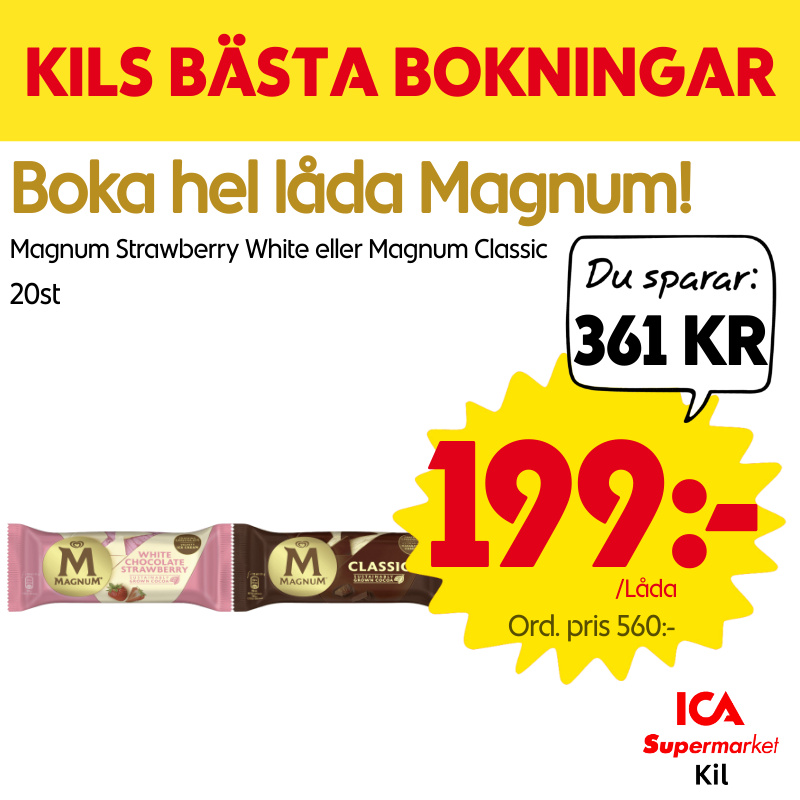 Hel låda Magnum Strawberry White, Hel låda Magnum Classic