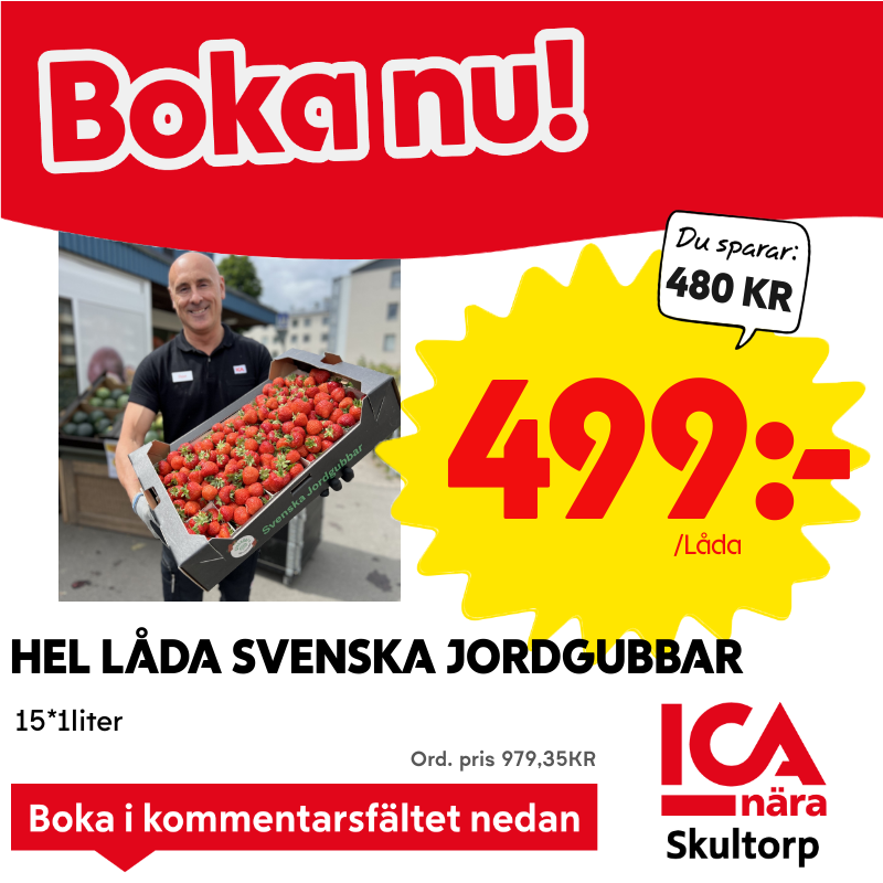 HEL LÅDA SVENSKA JORDGUBBAR
