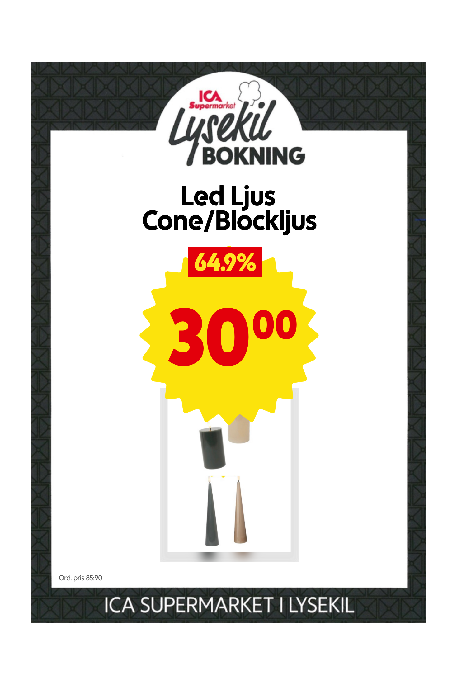 Led Blockljus sand, Led Blockljus Grön, Con led 22cm Sand m.fl.