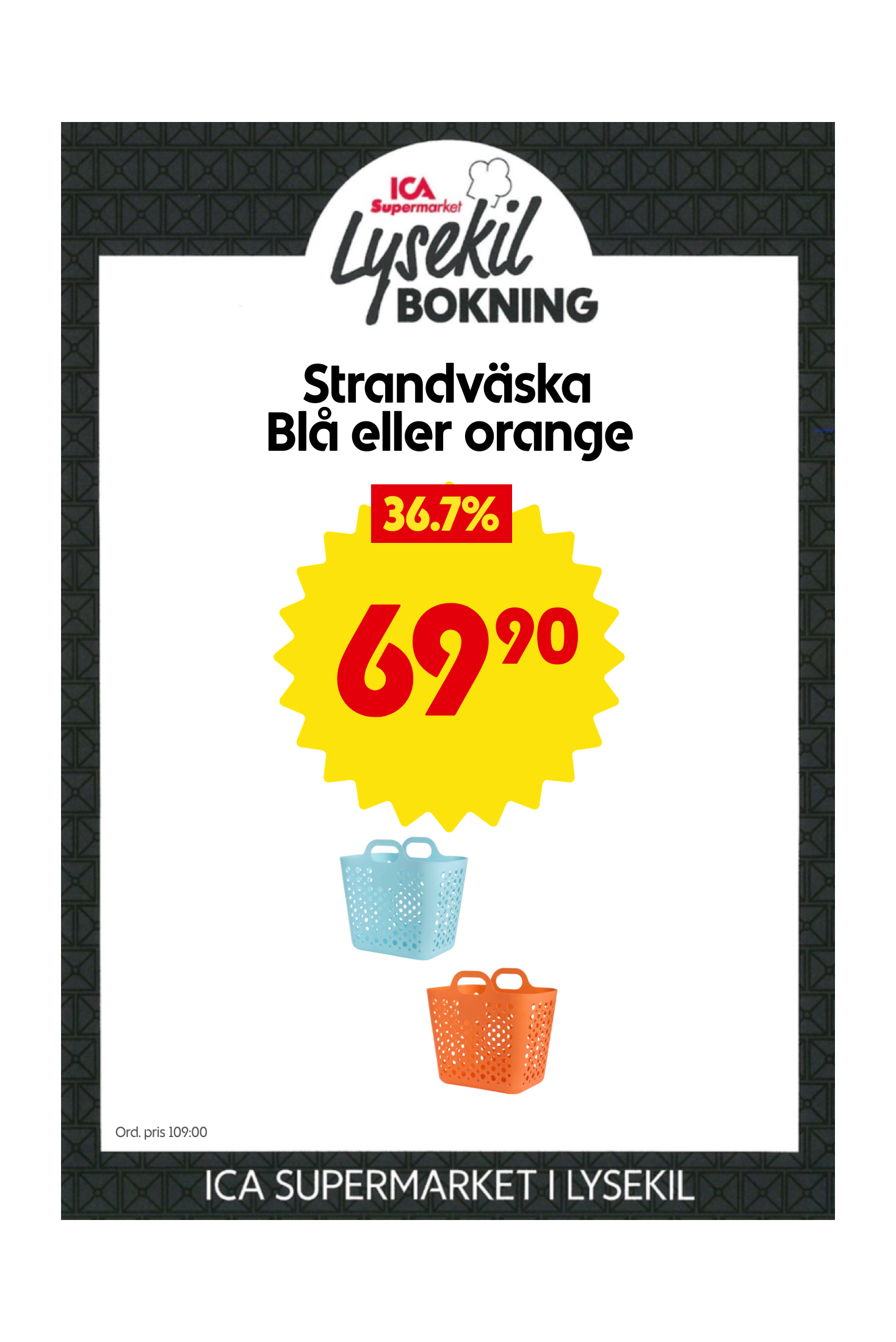 Strandväska Blå, Strandväska orange