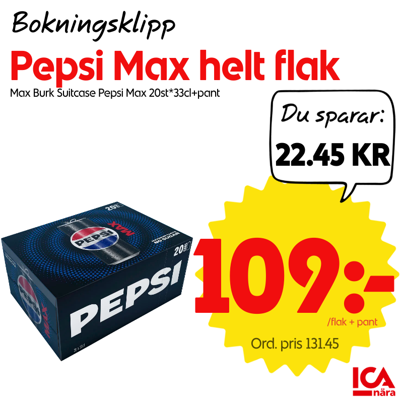 Pepsi Max helt flak